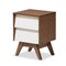 Baxton Studio Hildon Mid-Century White and Walnut Wood 2-Drawer Storage Nightstand 136-7493 - alternate 1